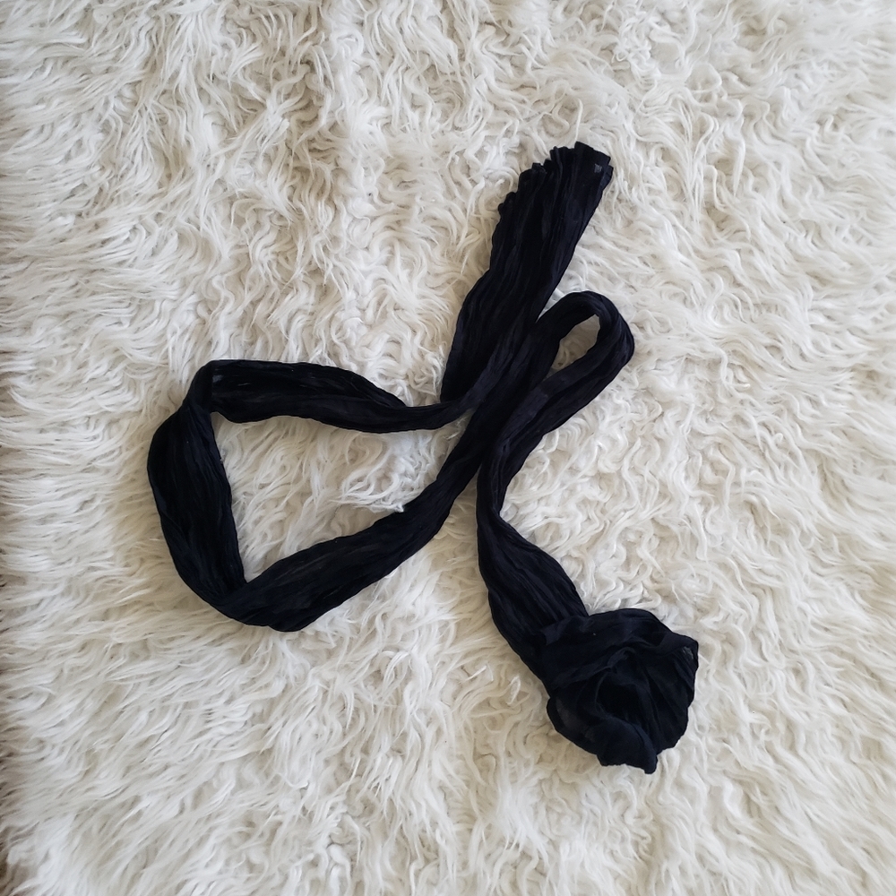 Navy blue skinny scarf or head wrap